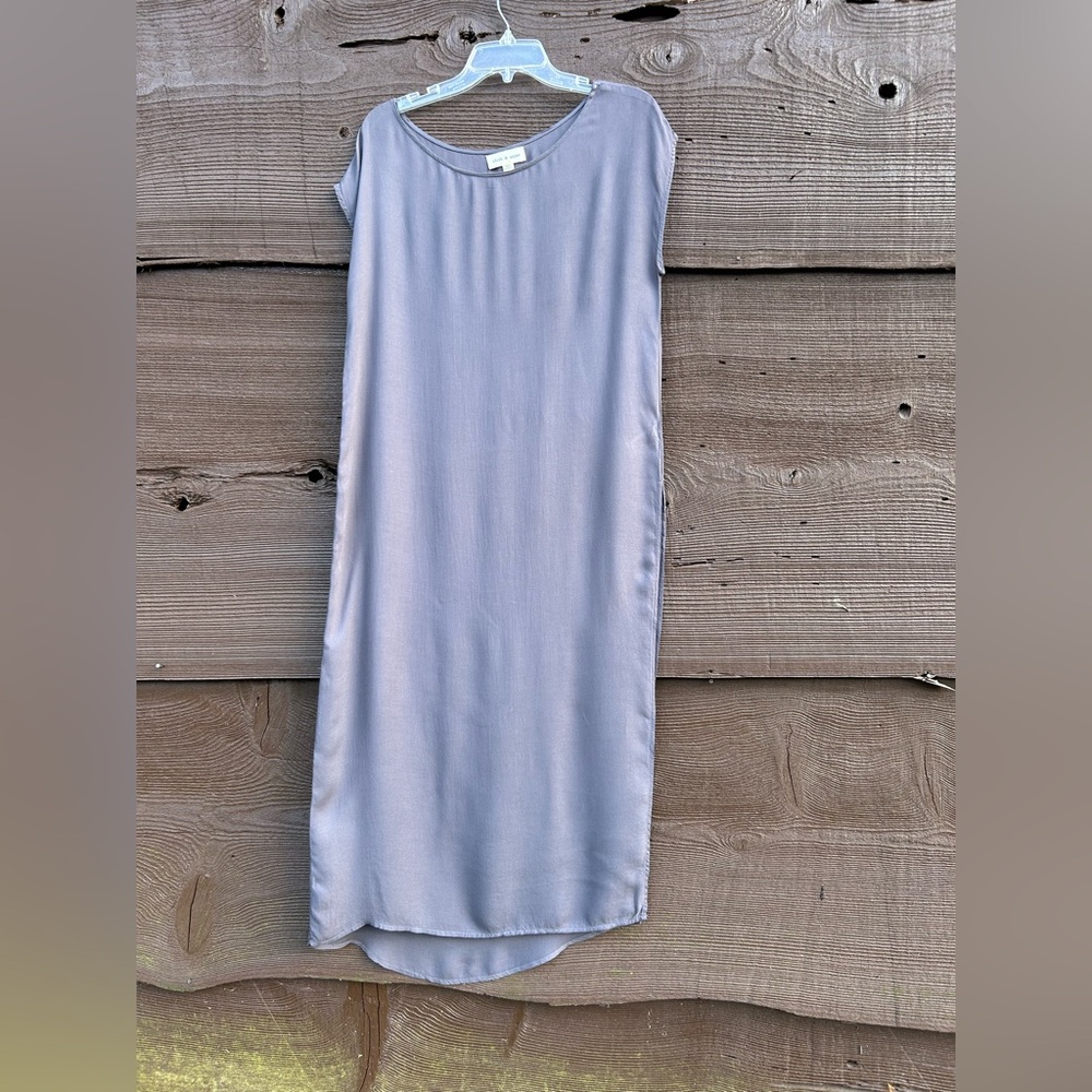 202.CLOTH & STONE Women’s Elegant Gray 
 T-Shirt Tunic Dress Sleevele